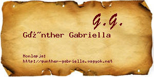 Günther Gabriella névjegykártya
